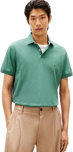 Tommy Hilfiger Men's Polo Shirt Regular Fit, WillowSlate, L Dusty Green in Saudi Arabia