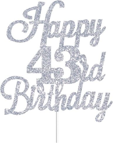 Happy 42nd Birthday Cake Toppers Silver Glitter, Cheers to 42 Years Old Bday Decoration 42nd Anniversary Cake Topper, Forty-two Theme Cake Decorations for Birthday Anniversary Party in Kuwait