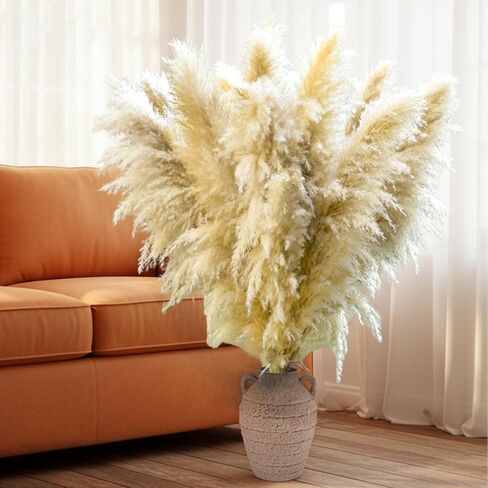 20 Stems Natural Pampas Grass Decor 40" Tall Dreid Pampas Grass for Wedding, Party, Farmhouse, Brown Dreid Flowers Boho Home Decor in Saudi Arabia