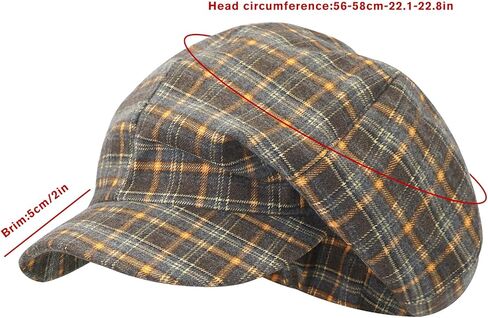 Beret Newsboy Cap for Women Gatsby Retro Octagonal Plaid Hats in Saudi Arabia