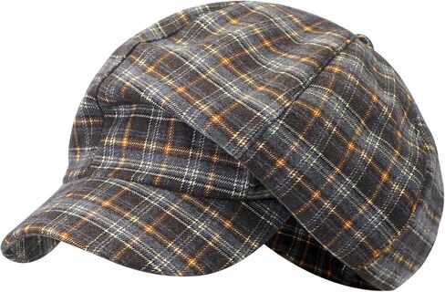 Beret Newsboy Cap for Women Gatsby Retro Octagonal Plaid Hats in Saudi Arabia