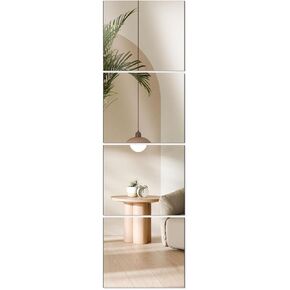 12PCS 14"x12" Home Gym Mirror, Wall Mirrors Decorative Shatterproof Self Adhesive Glass Mirror Tiles for Gym, Bedroom, Bathroom, Living Room in Saudi Arabia