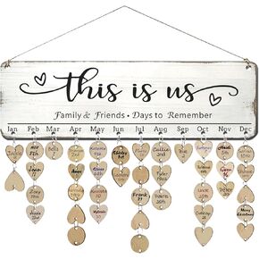 Birthday Gifts for Mom Grandma, Wooden Family Birthday Plaque Reminder Calendar Board Wall Hanging, Grandmother in Law Granny Present for Mothers Day Birthday Christmas Gift, FAMILY Sayings Pattern in Saudi Arabia