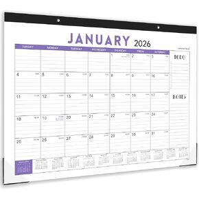 2025-2026 Desk Calendar - Desk Calendar 2025-2026, July 2025 - December 2026, 17" x 12", 18 Monthly Desk/Wall Calendar, Thick Paper with Corner Protectors, Large Ruled Blocks - Blue in Kuwait