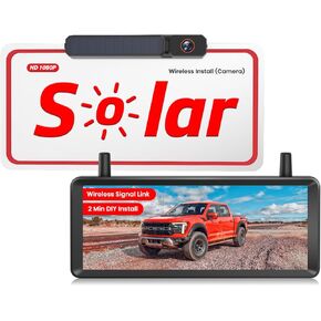 Solar Wireless Backup Camera with 5" 1080P Monitor, 3 Mins DIY Installation & Rear View Camera IP69K Waterproof, Back Up Camera for Cars, Truck, Van, RV, SUV in Kuwait