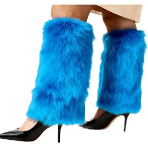 حذاء نسائي طويل من الفرو الصناعي لتدفئة الساق يغطي الفراء لعيد الميلاد والهالوين in Kuwait