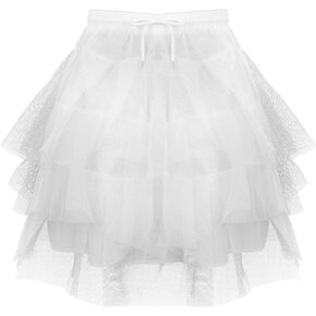 White 3 Layers Girl Petticoat Hoopless Crinoline Short Tulle Wedding Flower Girl Slip Underskirt in Kuwait
