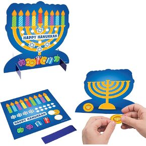 مجموعة Dreidel Company 12 قطعة من ديكورات Hanukkah Craft - ملصق Menorah ثلاثي الأبعاد لتزيين طاولة المشهد (12 قطعة) اصنع ديكورات طاولة Hanukkah الخاصة بك in Saudi Arabia