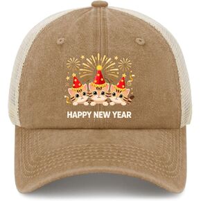 Happy New Year Parties 2026 Cat Golf Hats Running Caps for Women in Kuwait