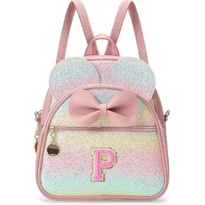 Christmas Birthday Gift for 2 3 4 5 6 7 8 9 10 Year old Girls Personalized Initial Mini Backpack Purse for Toddler Kids-Shine-A in Saudi Arabia