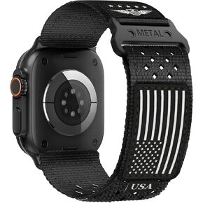 سوار متين من النايلون لساعة Apple Watch Ultra 2 للرجال 49 مم 46 مم 45 مم 44 مم 42 مم، حزام معصم رياضي للتمرين بنجوم قابلة للتنفس لسلسلة iWatch Bands Ultra Series 10 9 8 7 6 5 4 3 SE/Ultra2 in Kuwait