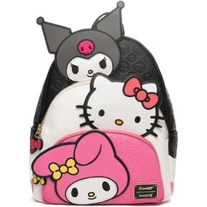 Loungefly Sanrio Kuromi, My Melody, and Hello Kitty Glow In The Dark Triple Pocket Womens Backpack in Saudi Arabia
