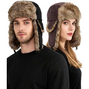 Trapper Hat for Man Women Warm Windproof Waterproof Russian Ushanka Hat Faux Fur Snow Ski Cap with Ear Flap in Saudi Arabia