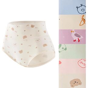 Womens Cotton Floral Cartoon Animal Cute High Waisted Panties Bear Bunny Girls Extended Crotch Teens Underwear 6 Pack in Saudi Arabia