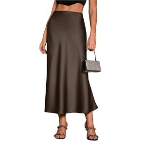 GORGLITTER Women's Satin Long Skirts High Waisted Flowy A Line Silk Elegant Maxi Skirt Country Concert Outfits in Saudi Arabia