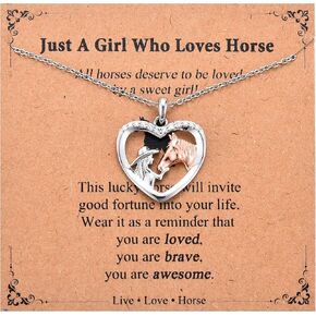 GULICX Horse Gifts for Girls Women, Stocking Stuffers for Teens Girls Women, Horse Necklace Jewelry Stuff, Cool Birthday Christmas Valentines Day Gifts for Her Horses Lovers with Card in Saudi Arabia