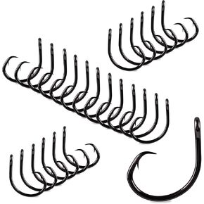 Mustad Demon Perfect Circle, in-Line, 3X Strong - Black Nickel-Size 8/0 - Pack of 25 in Kuwait