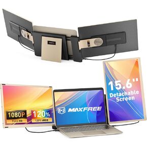 S1 Laptop Screen Extender - 14'' Laptop Monitor Extender Dual Screen Plug & Play, 1080P FHD Portable Monitor for 13-17'' Laptops, Compatible with macOS/Windows/Dex/Android/Switch/PS5 in Kuwait