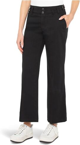 Liverpool Womens Petite Soft Touch Twill High-Rise Cinch Waist Wide Leg Pant 26" Inseam in Saudi Arabia