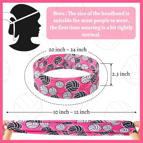 Volleyball and Soccer Headbands Set - 10 Pieces Team Headbands for Girls, Teens, Women, Adults, and Kids (Volleyball Pattern) in Saudi Arabia