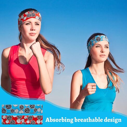Volleyball and Soccer Headbands Set - 10 Pieces Team Headbands for Girls, Teens, Women, Adults, and Kids (Volleyball Pattern) in Saudi Arabia