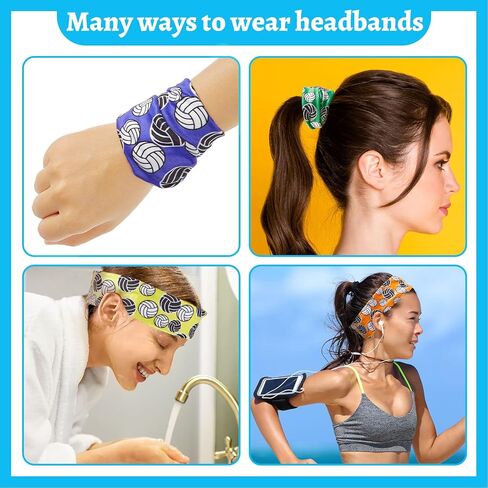Volleyball and Soccer Headbands Set - 10 Pieces Team Headbands for Girls, Teens, Women, Adults, and Kids (Volleyball Pattern) in Saudi Arabia
