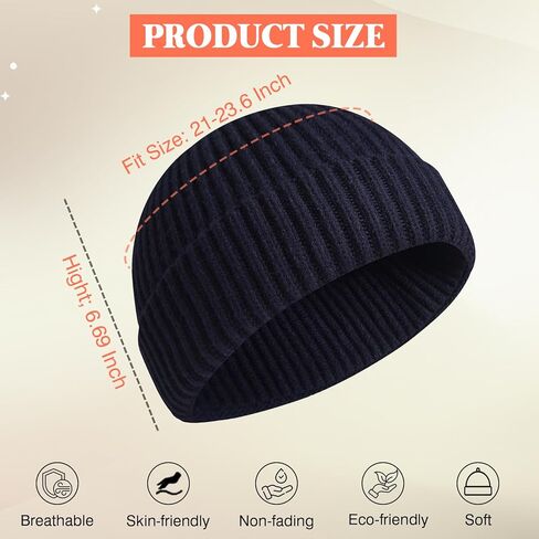 Fisherman Beanie for Men Women, Unisex Skullcap Trawler Short Knit Beanie Swag Hat Warm Winter Hat in Saudi Arabia