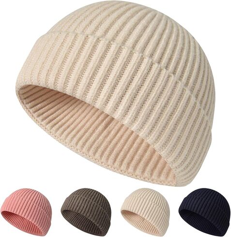 Fisherman Beanie for Men Women, Unisex Skullcap Trawler Short Knit Beanie Swag Hat Warm Winter Hat in Saudi Arabia