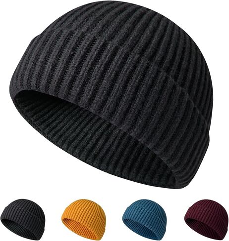 Fisherman Beanie for Men Women, Unisex Skullcap Trawler Short Knit Beanie Swag Hat Warm Winter Hat in Saudi Arabia