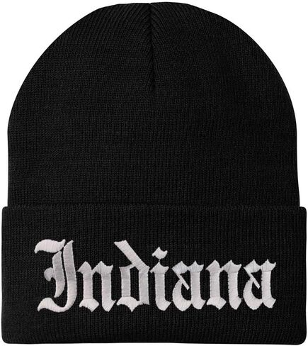 Trendy Apparel Shop Indiana State Old English Embroidered Long Cuff Beanie in Saudi Arabia