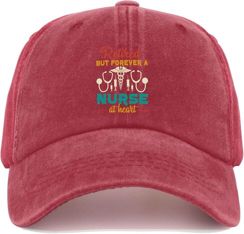 Retired but Forever a Nurse at Heart Sun hat USA Cowboy hat Mens hat Gifts for Daughter Golf Hat Wine Red in Saudi Arabia
