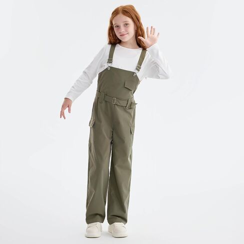 Girls Long Sleeve Top and Cargo Jumpsuit Set Casual Long Pants with Pockets 2 Pieces Outfits in Kuwait