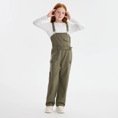 Girls Long Sleeve Top and Cargo Jumpsuit Set Casual Long Pants with Pockets 2 Pieces Outfits in Kuwait