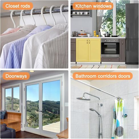 uxcell Tension Curtain Rod, Adjustable 12 to 20 Inches, 0.39" Dia White Spring Tension Rod No Drilling Expandable Tension Rod for Doorway, Kitchen in Saudi Arabia