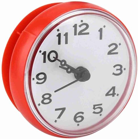Shower Clock Waterproof, Bathroom Clocks Wall Suction Cup Clock for Bathroom Mirror, Silent Non-Ticking Battery Operated, Small Digital Clock for Pool Supplies in Saudi Arabia