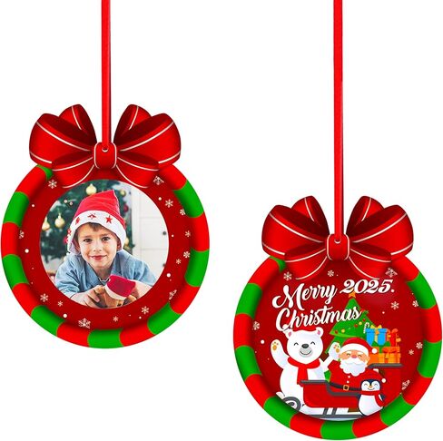 SICOHOME Babys First Christmas Ornament 2025 - My Very First Christmas Picture Frame Ornament Acrylic Newborn Baby 1st Christmas Ornament Photo Frame Girl Boy for Son Daughter Grandson Granddaughter in Saudi Arabia