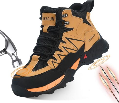 أحذية عمل بمقدمة فولاذية للرجال، أحذية أمان للرجال مع مقاومة للانزلاق، أحذية عمل مريحة للبناء والاستخدام الصناعي والخارجي، بوتاس ديتراباجو بارا هومبر، T423 ﻿ in Kuwait