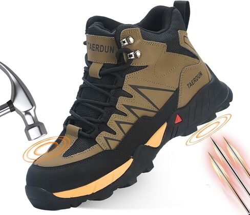 Steel Toe Work Boots for Men Safety Boots for Men with Slip Resistant, Comfortable Work Shoes for Construction, Industrial, and Outdoor Use，Botas DeTrabajo Para Hombre，T423 ﻿ in Saudi Arabia