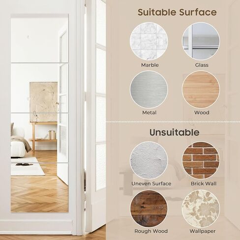 12PCS 14"x12" Home Gym Mirror, Wall Mirrors Decorative Shatterproof Self Adhesive Glass Mirror Tiles for Gym, Bedroom, Bathroom, Living Room in Saudi Arabia