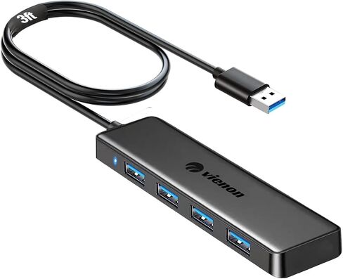 USB 3.0 Hub, VIENON 4-Port USB Hub USB Splitter USB Expander for Laptop, Xbox, Flash Drive, HDD, Console, Printer, Camera,Keyborad, Mouse in Saudi Arabia