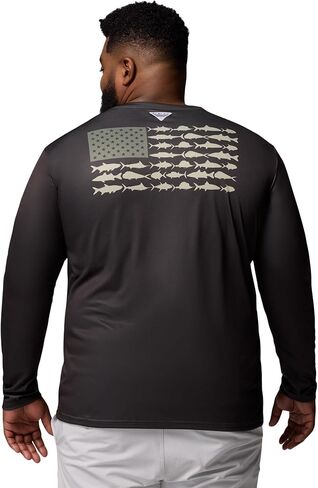 Columbia Mens Terminal Tackle PFG Fish Flag Long Sleeve, Shark/Cypress, 6X in Kuwait