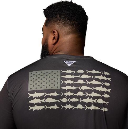 Columbia Mens Terminal Tackle PFG Fish Flag Long Sleeve, Shark/Cypress, 6X in Kuwait