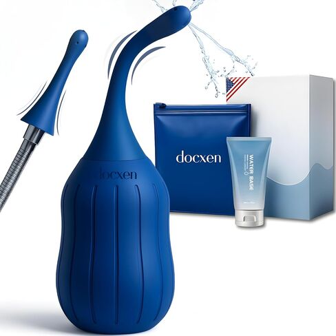 الحقن الشرجية الشرجية للرجال والنساء ✮ضمان مدى الحياة✮ لمبة حقنة شرجية من السيليكون، حقن شرجية مضادة للتدفق العكسي لتنظيف القولون مع فوهة قابلة للانحناء - مجموعة Enama قابلة لإعادة الاستخدام بوزن 10.5 أونصة للرجال والنساء مع مزلق وحقيبة in Kuwait