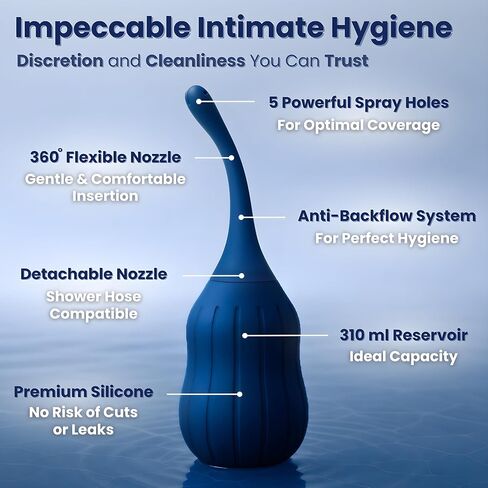 الحقن الشرجية الشرجية للرجال والنساء ✮ضمان مدى الحياة✮ لمبة حقنة شرجية من السيليكون، حقن شرجية مضادة للتدفق العكسي لتنظيف القولون مع فوهة قابلة للانحناء - مجموعة Enama قابلة لإعادة الاستخدام بوزن 10.5 أونصة للرجال والنساء مع مزلق وحقيبة in Kuwait