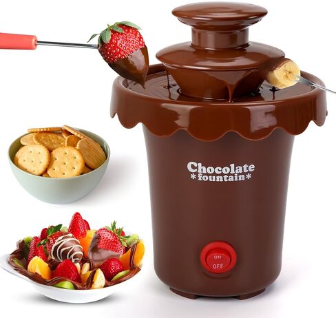 Chocolate Fondue Fountain,Plastic Chocolate Melt Dipping Machine Warmer.1.2 Pound,BPA Free 3 Tier Cheese Fountain Mini Melting Tower for Mother's Day Party,Christmas Party in Kuwait
