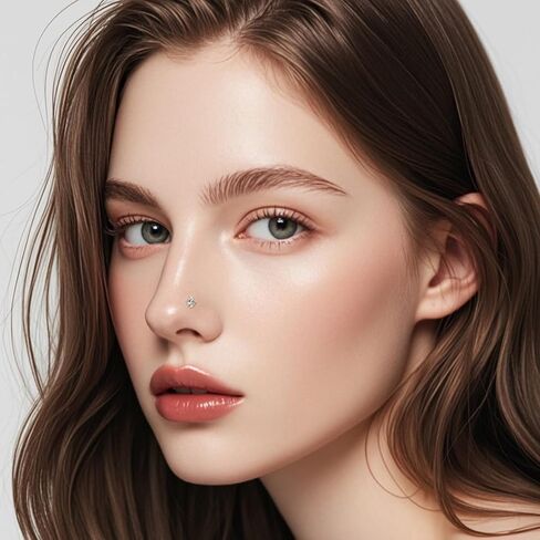 Hypoallergenic 316L Surgical Steel Nose Studs 20G Nose Rings Studs 14K Gold Filled/Silver L Shaped Nose Stud CZ/Heart/Star/Ball Nose Nostrial Piercing Jewelry for Women in Saudi Arabia