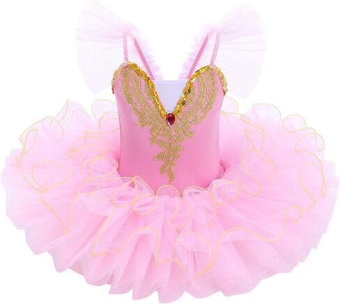AFAVOM Girls Camisole Skirted Leotard Swan Lake Ballet Dance Outfit Performance Platter Tutu Princess Dress Ballerina Costume in Saudi Arabia