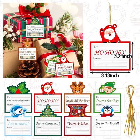 8 Pcs Christmas Money Holders for Cash Gift Funny Wooden Cash Holders Hanging Ornaments with Blessings Here's a Few Bucks Tree Charm Decorations for Xmas Winter Holiday New Year Party Favors in Saudi Arabia