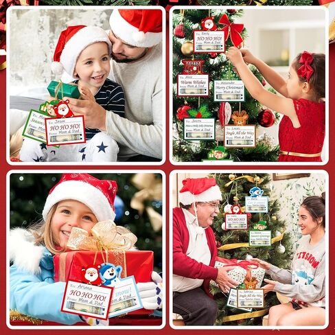 8 Pcs Christmas Money Holders for Cash Gift Funny Wooden Cash Holders Hanging Ornaments with Blessings Here's a Few Bucks Tree Charm Decorations for Xmas Winter Holiday New Year Party Favors in Saudi Arabia