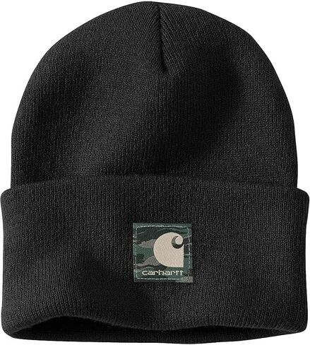 Carhartt Camo Patch Black Beanie - Youth Child - One Size in Saudi Arabia